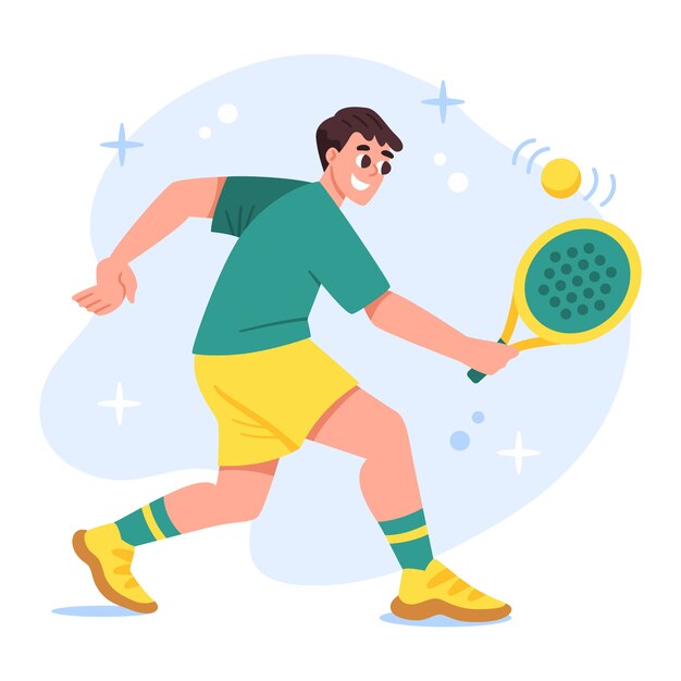 Illustrazione di padel creativa disegnata a mano