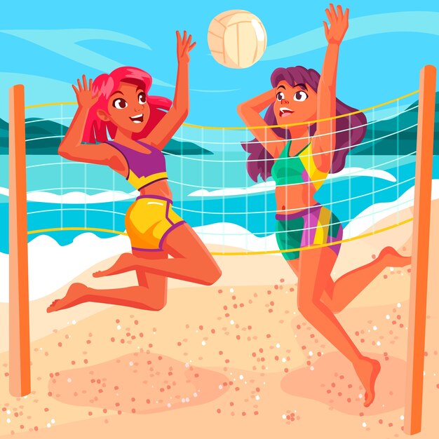 Illustrazione di pallavolo disegnata a mano