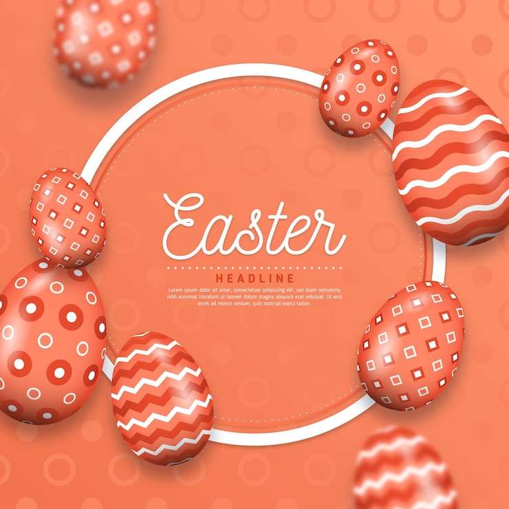 Vettore gratuito illustrazione di pasqua monocromatica vivida realistica