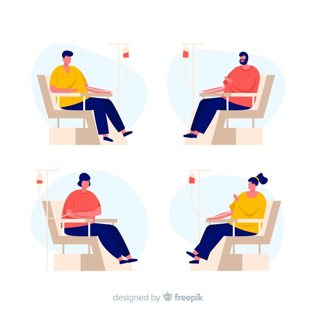 Illustrazione di persone che donano sangue