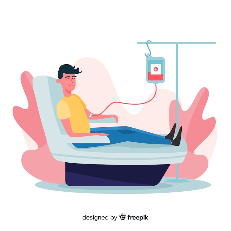 Vettore gratuito illustrazione di persone che donano sangue