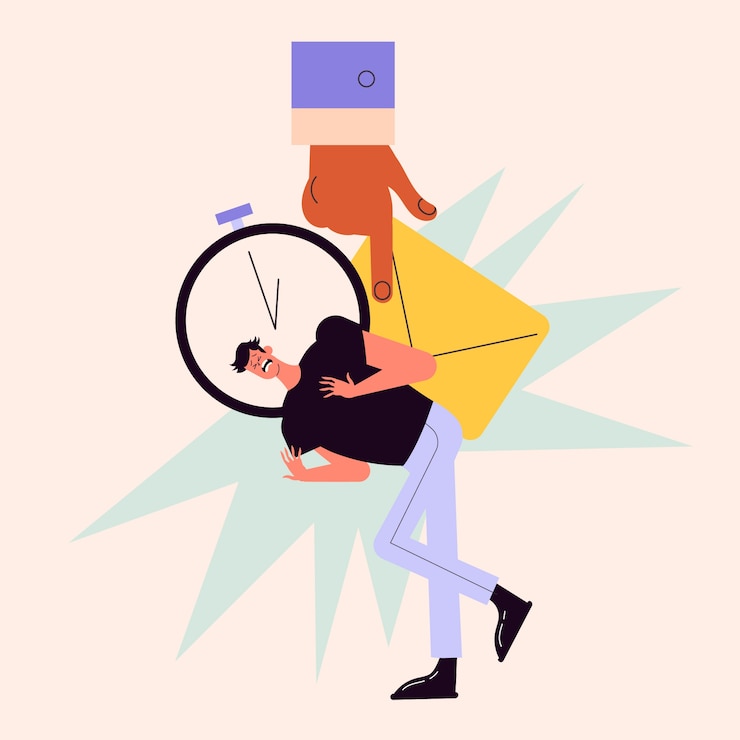 Vettore gratuito illustrazione di persone sopraffatte design piatto disegnato a mano
