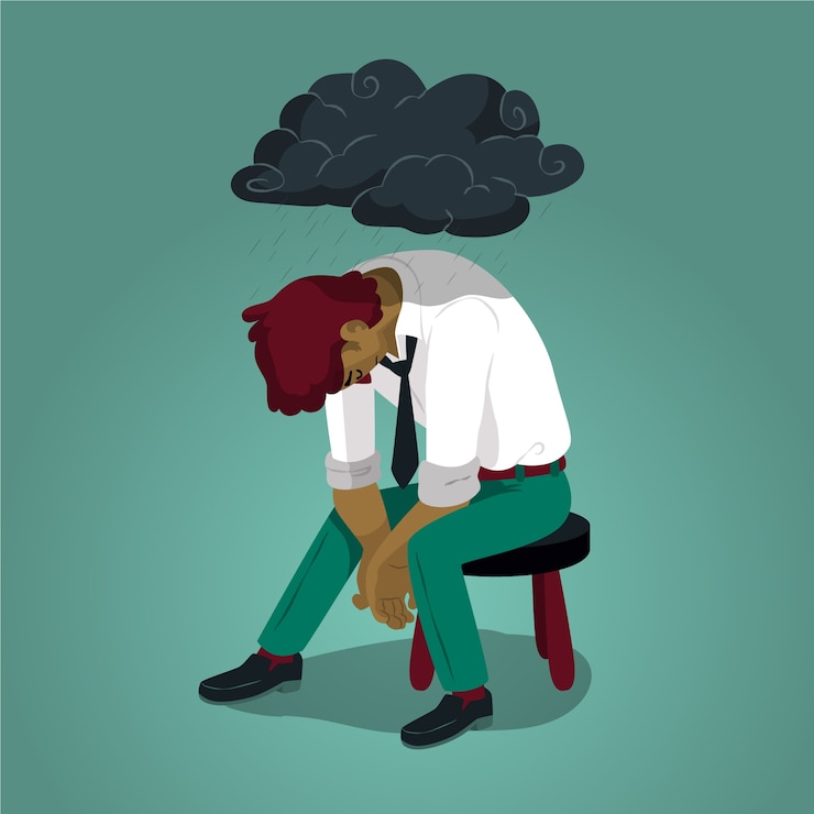 Vettore gratuito illustrazione di persone sopraffatte design piatto disegnato a mano