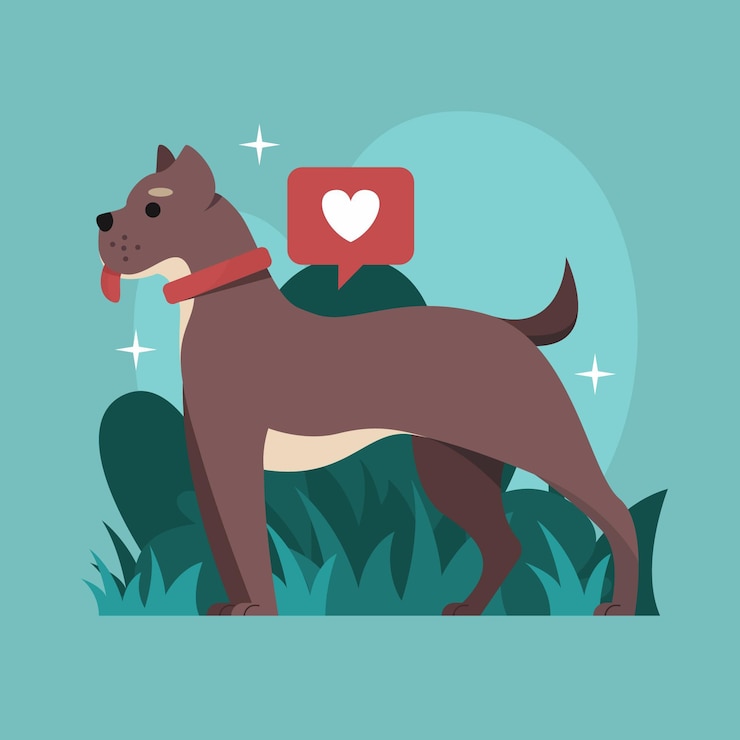 Vettore gratuito illustrazione di pitbull design piatto