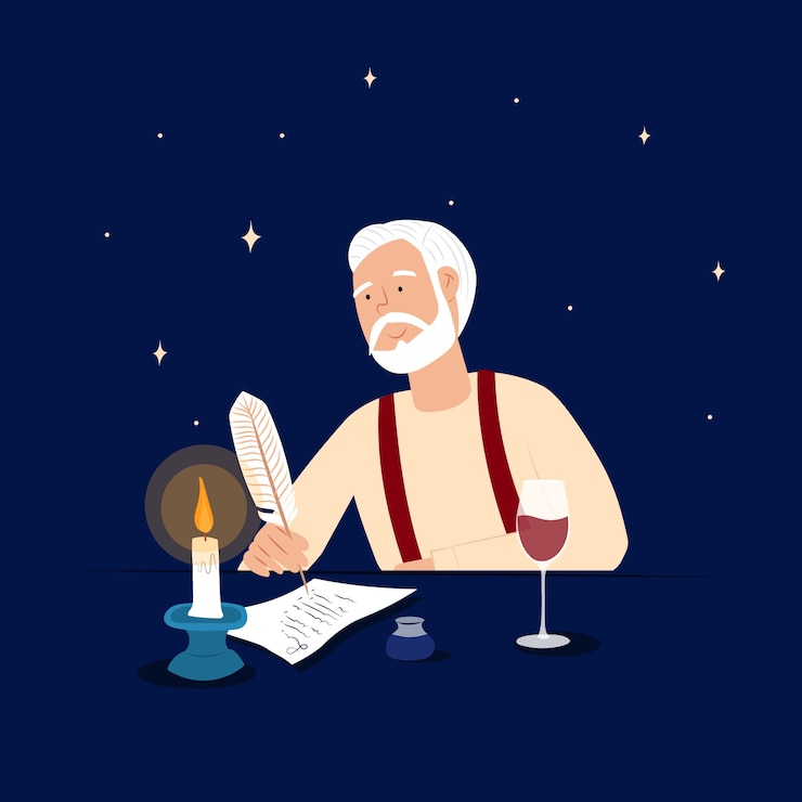 Vettore gratuito illustrazione di poesia di design piatto disegnato a mano