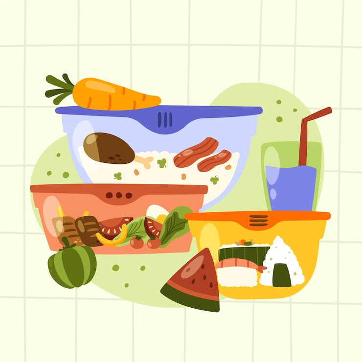 Vettore gratuito illustrazione di preparazione dei pasti disegnata a mano