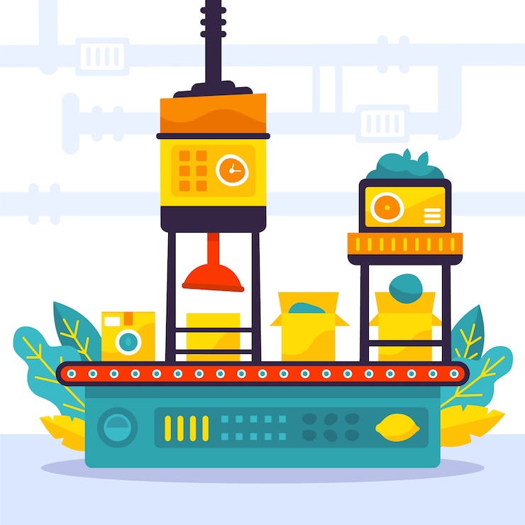 Vettore gratuito illustrazione di produzione alimentare design piatto
