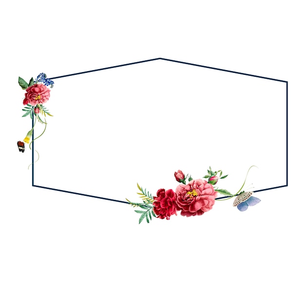 Illustrazione di progettazione di carta cornice floreale