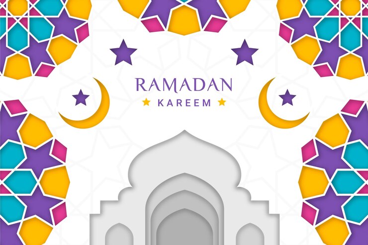 Vettore gratuito illustrazione di ramadan kareem in stile cartaceo
