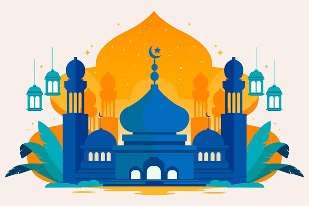 Illustrazione di ramadan piatto