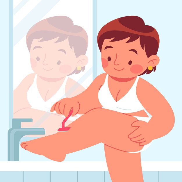 Illustrazione di rasatura della donna disegnata a mano