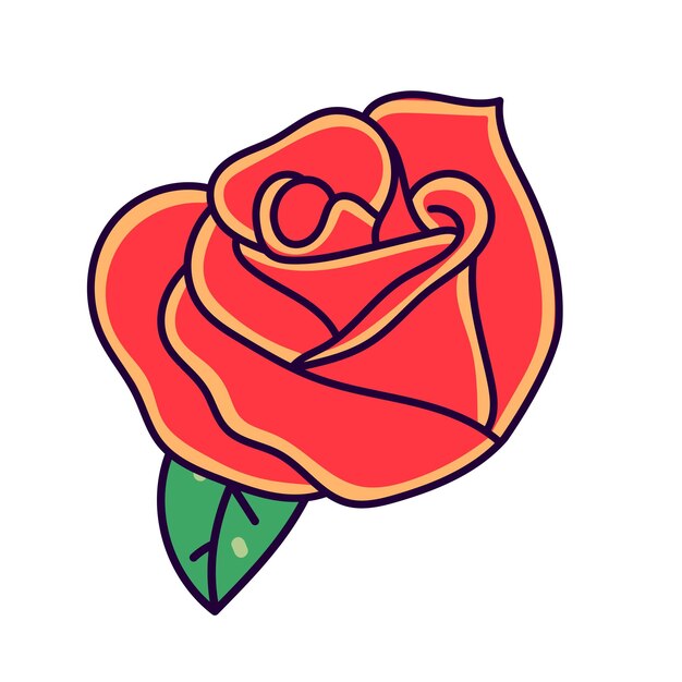 Illustrazione di scarabocchio del fiore della rosa