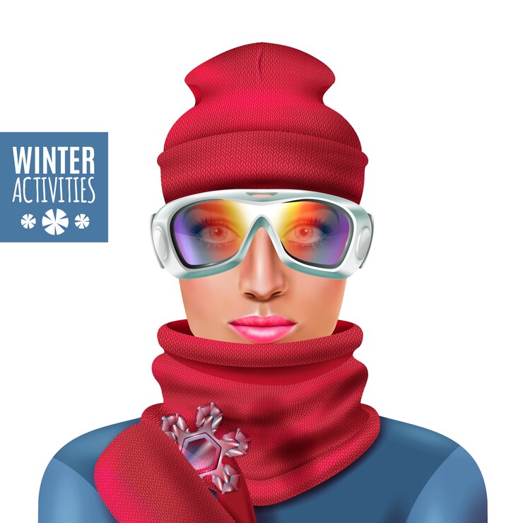 Vettore gratuito illustrazione di ski suit winter woman