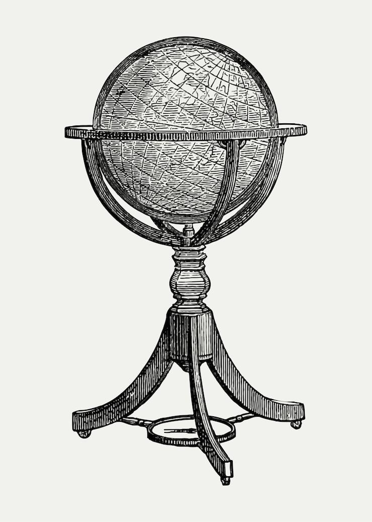 Vettore gratuito illustrazione di stand vintage globo