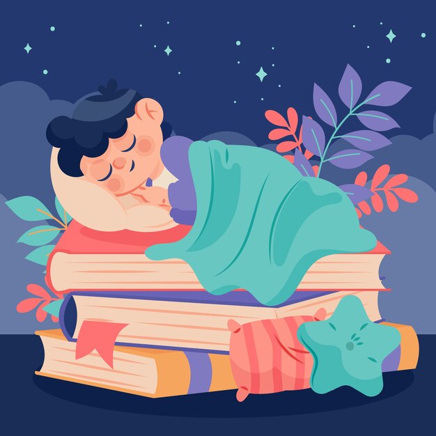 Illustrazione di storie per la notte disegnata a mano