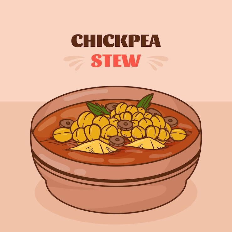 Vettore gratuito illustrazione di stufato di ceci