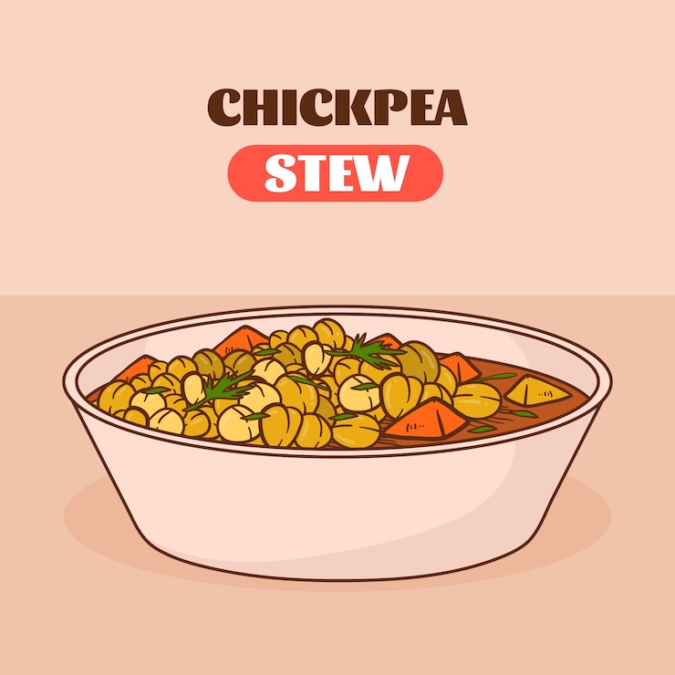 Vettore gratuito illustrazione di stufato di ceci