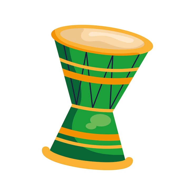 Vettore gratuito illustrazione di tamburo verde