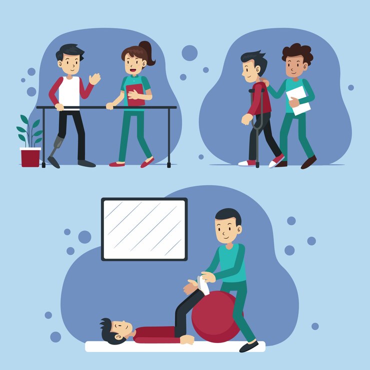 Vettore gratuito illustrazione di terapia occupazionale design piatto disegnato a mano