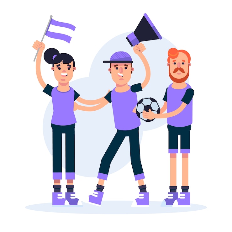Vettore gratuito illustrazione di tifosi di calcio