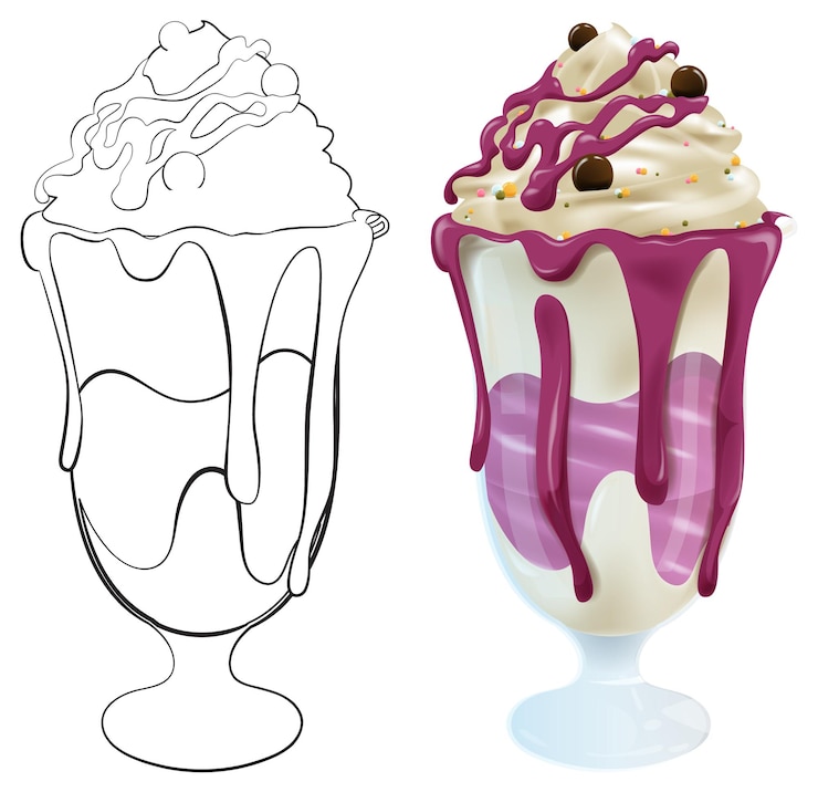 Vettore gratuito illustrazione di un delizioso dolce da sundae