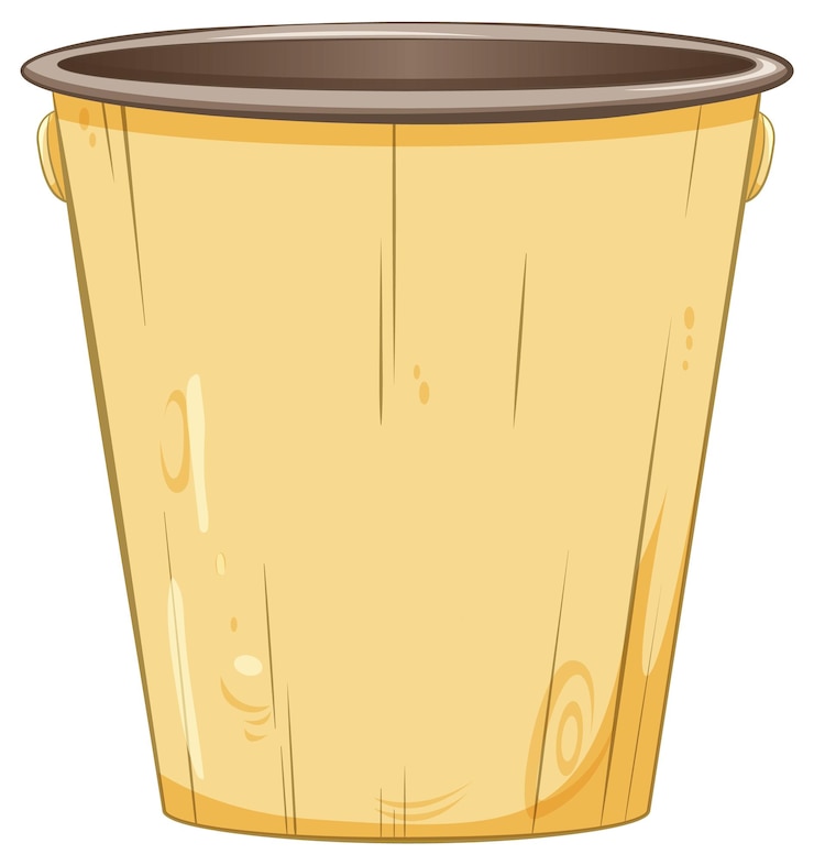Vettore gratuito illustrazione di un secchio di legno