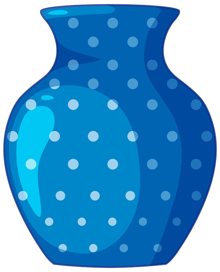 Vettore gratuito illustrazione di un vaso blu a puntini