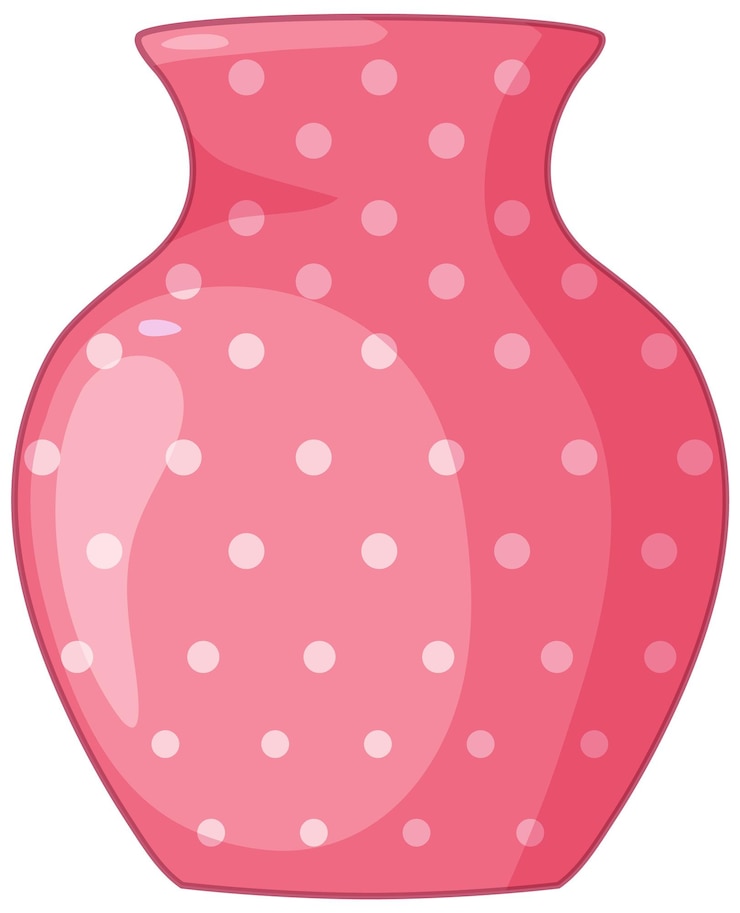 Vettore gratuito illustrazione di un vaso rosa a puntini