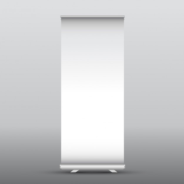Vettore gratuito illustrazione di un vuoto roll up banner pubblicitari
