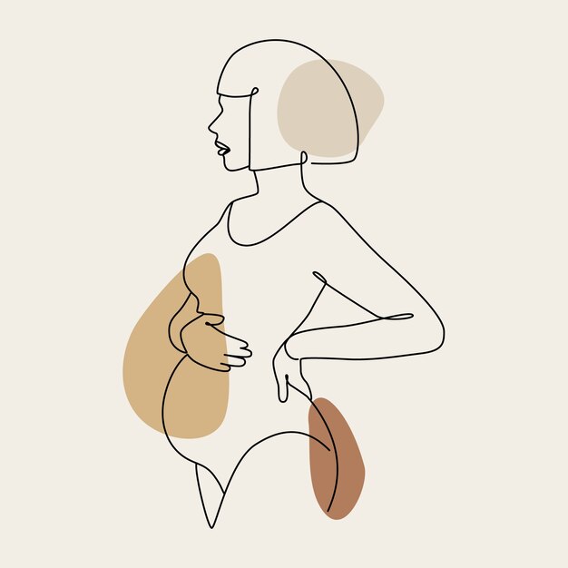 Illustrazione di una donna incinta disegnata a mano