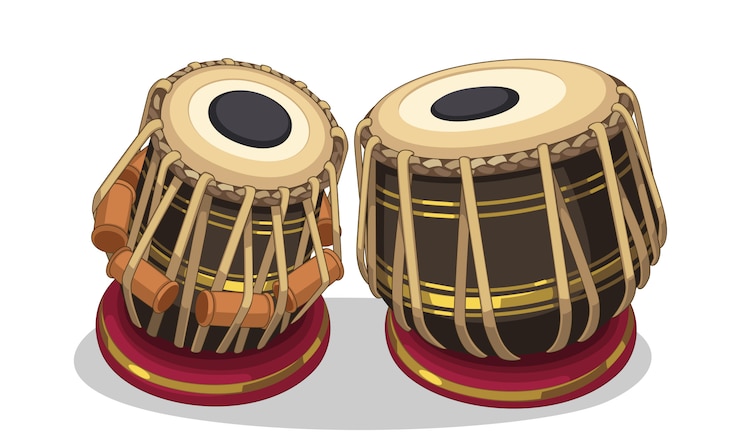 Vettore gratuito illustrazione di uno strumento musicale indiano