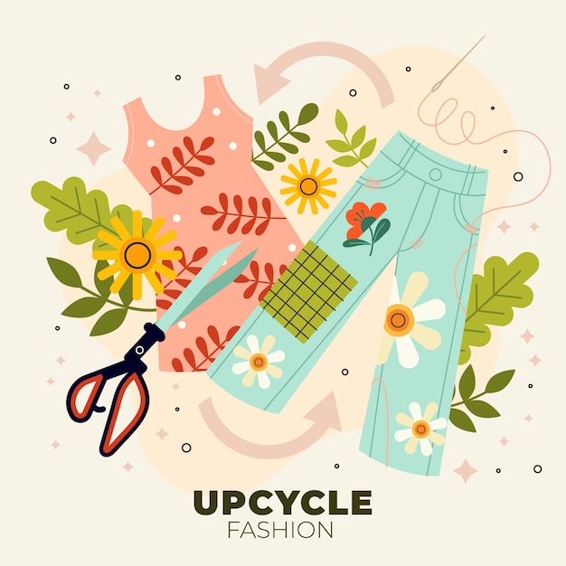 Illustrazione di upcycle disegnata a mano