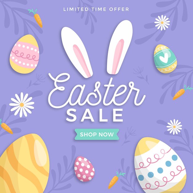 Illustrazione di vendita di Pasqua piatta