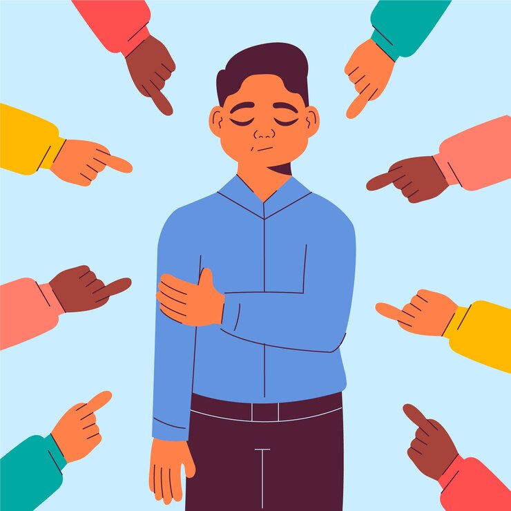 Vettore gratuito illustrazione di vergogna design piatto disegnato a mano