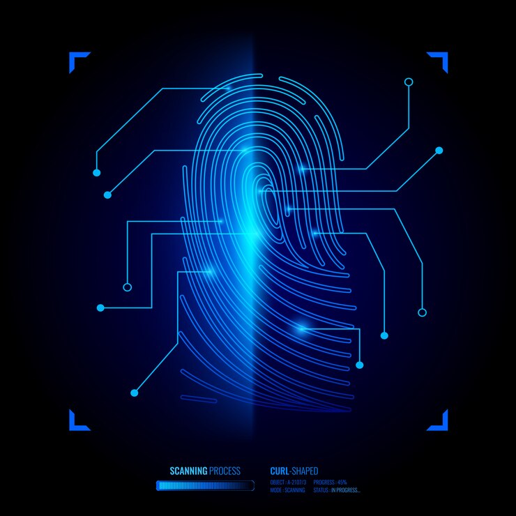Vettore gratuito illustrazione di verifica dell'impronta digitale