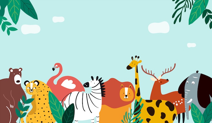 Vettore gratuito illustrazione di vettore del modello tema animali