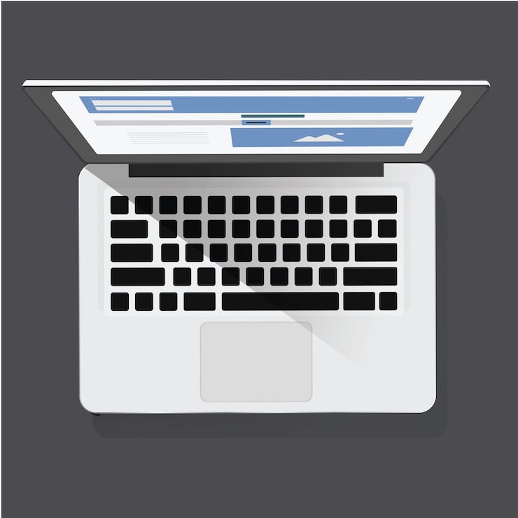 Vettore gratuito illustrazione di vettore dell&#39;icona del computer portatile digitale