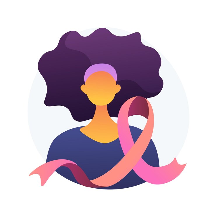 Vettore gratuito illustrazione di vettore di concetto astratto di cancro al seno. fattore di oncologia femminile, prevenzione e diagnostica, fondo per il cancro al seno, consapevolezza della malattia, screening di controllo, metafora astratta della mammografia.