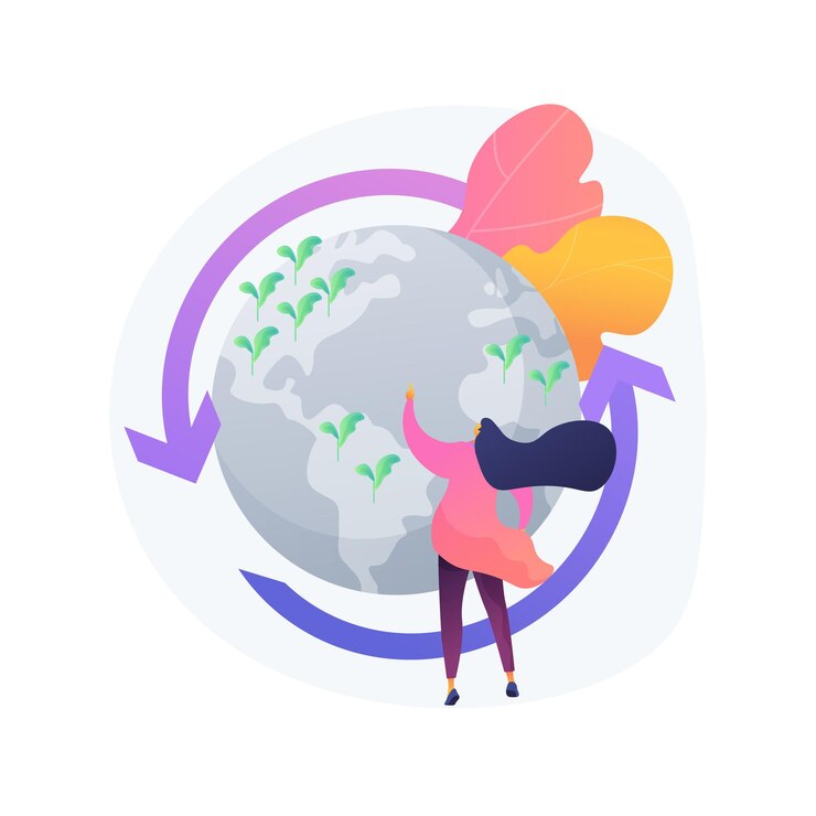 Vettore gratuito illustrazione di vettore di concetto astratto di gestione olistica. strategia per mandrie di bestiame domestico, miglioramento della funzione dell'ecosistema, costruzione della biodiversità, metafora astratta del gestore del territorio.