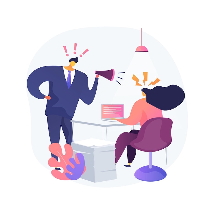 Vettore gratuito illustrazione di vettore di concetto astratto di pressione di lavoro. gestione dello stress, sovraccarico di lavoro, ansia cronica, salute fisica, tensione emotiva, pressione sulle scadenze, metafora astratta del benessere dei dipendenti.