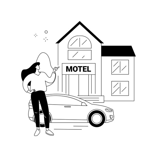 Illustrazione di vettore di concetto astratto di servizio del motel