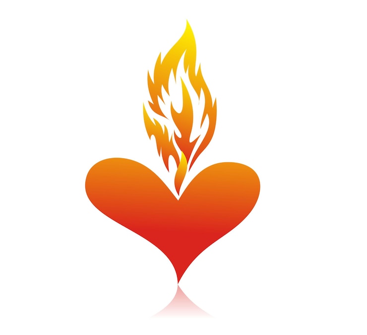 Vettore gratuito illustrazione di vettore di progettazione di logo del cuore di san valentino