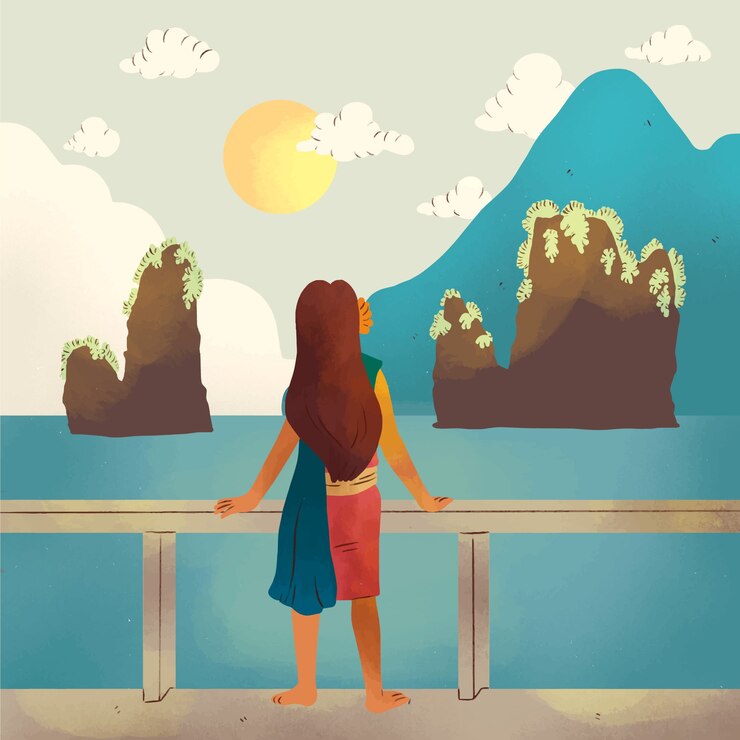 Vettore gratuito illustrazione di viaggio thailandia disegnata a mano