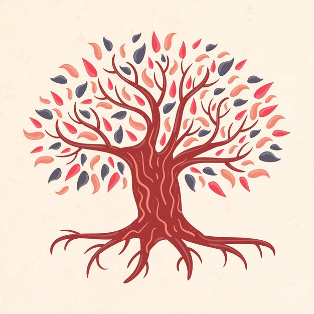 Illustrazione di vita dell'albero disegnato a mano