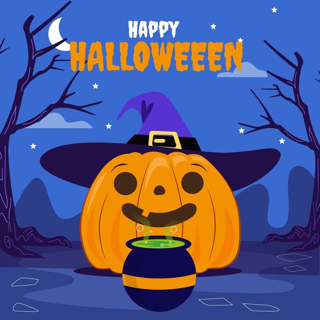 Illustrazione di zucca di Halloween disegnata a mano