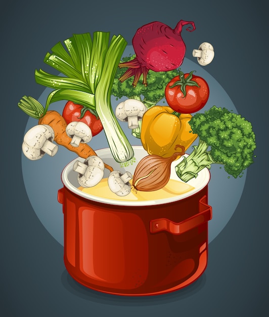 Illustrazione di zuppa di verdure