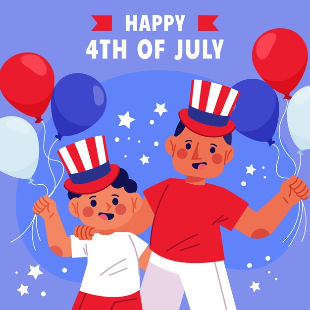 Illustrazione disegnata a mano del 4 luglio