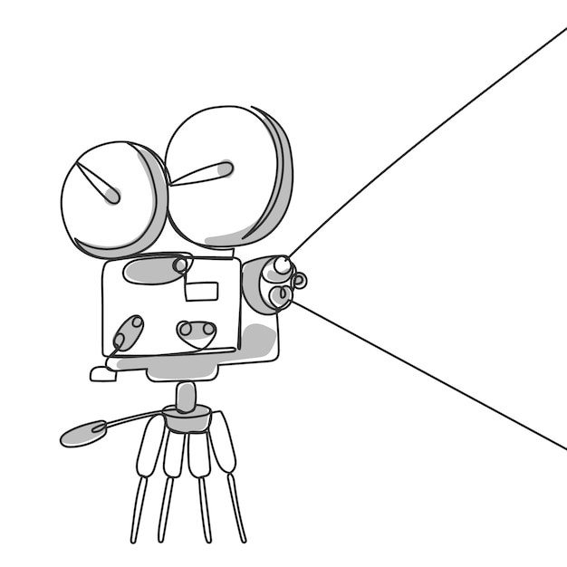 Illustrazione disegnata a mano del cinema