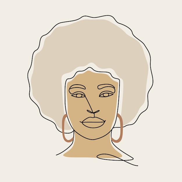Illustrazione disegnata a mano del disegno del viso della donna