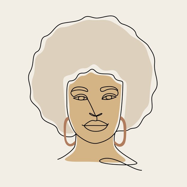 Illustrazione disegnata a mano del disegno del viso della donna
